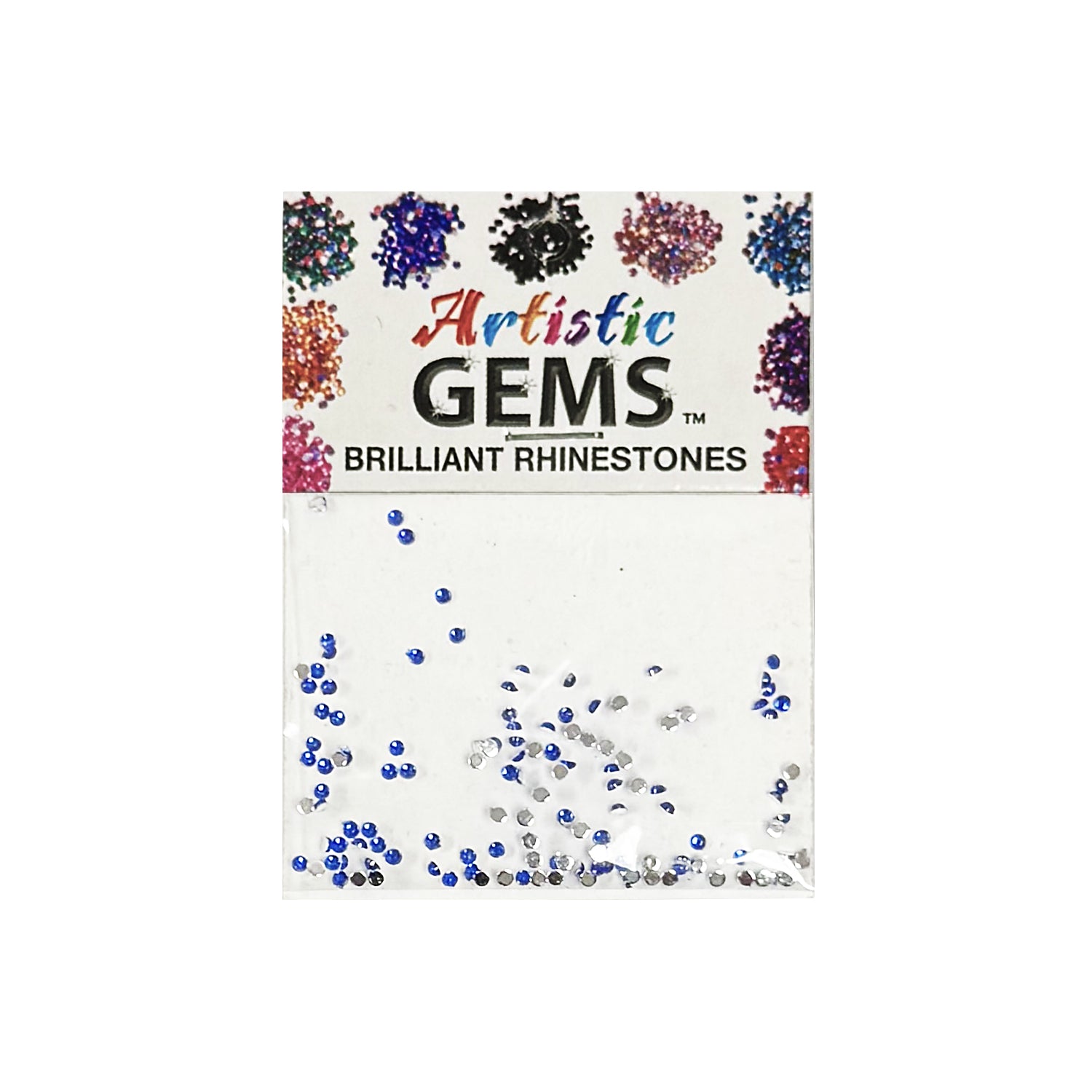 Artistic Gems Round Rhinestone 144ct - Blue 00102
