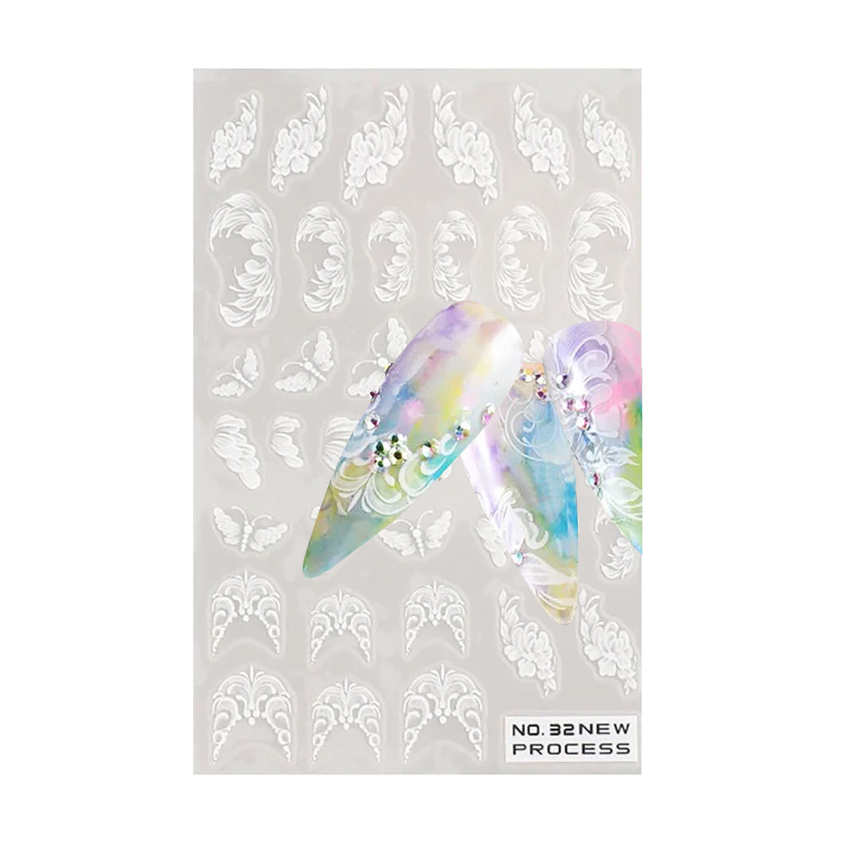 3D Nail Art Stickers Airbrush Gradient Effect 03220