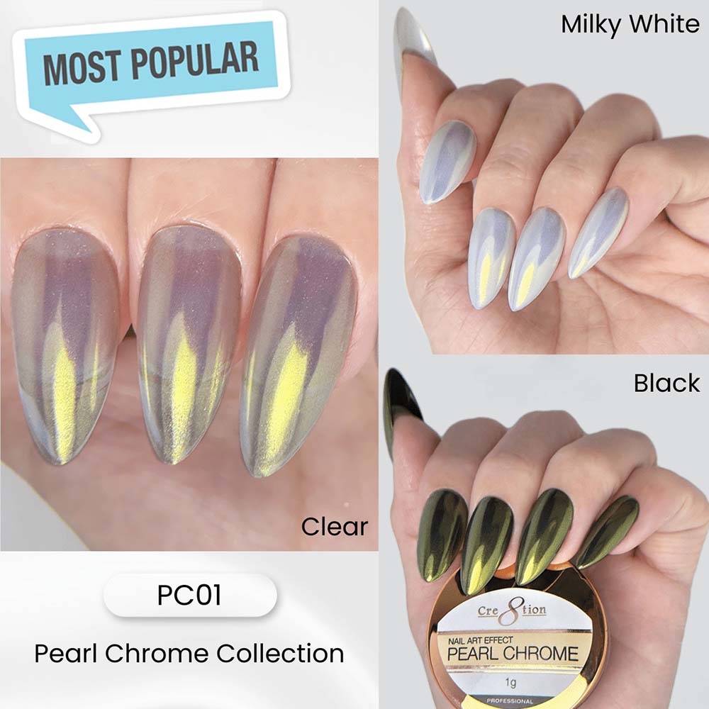 Cre8tion Nail Art Effect Pearl Chrome 1g #1 1101-1299