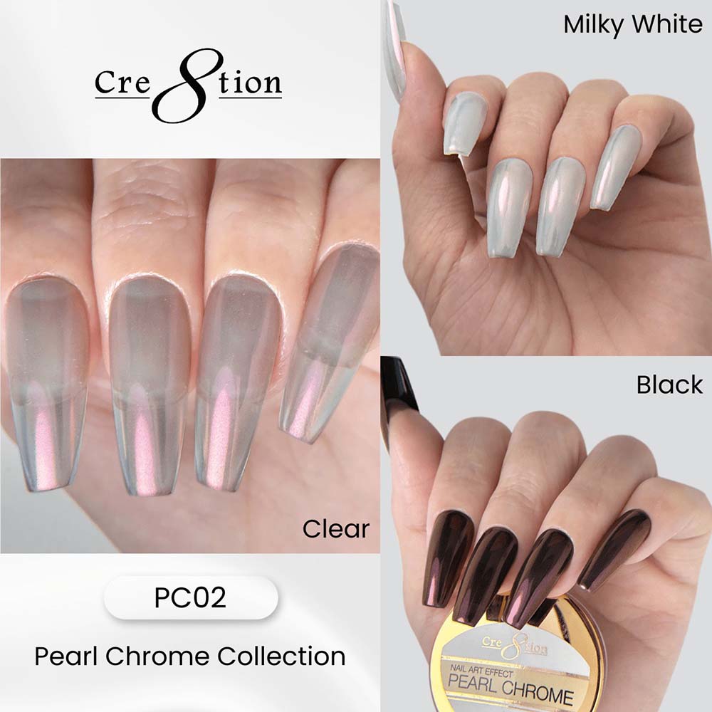 Cre8tion Nail Art Effect Pearl Chrome 1g #2 1101-1300