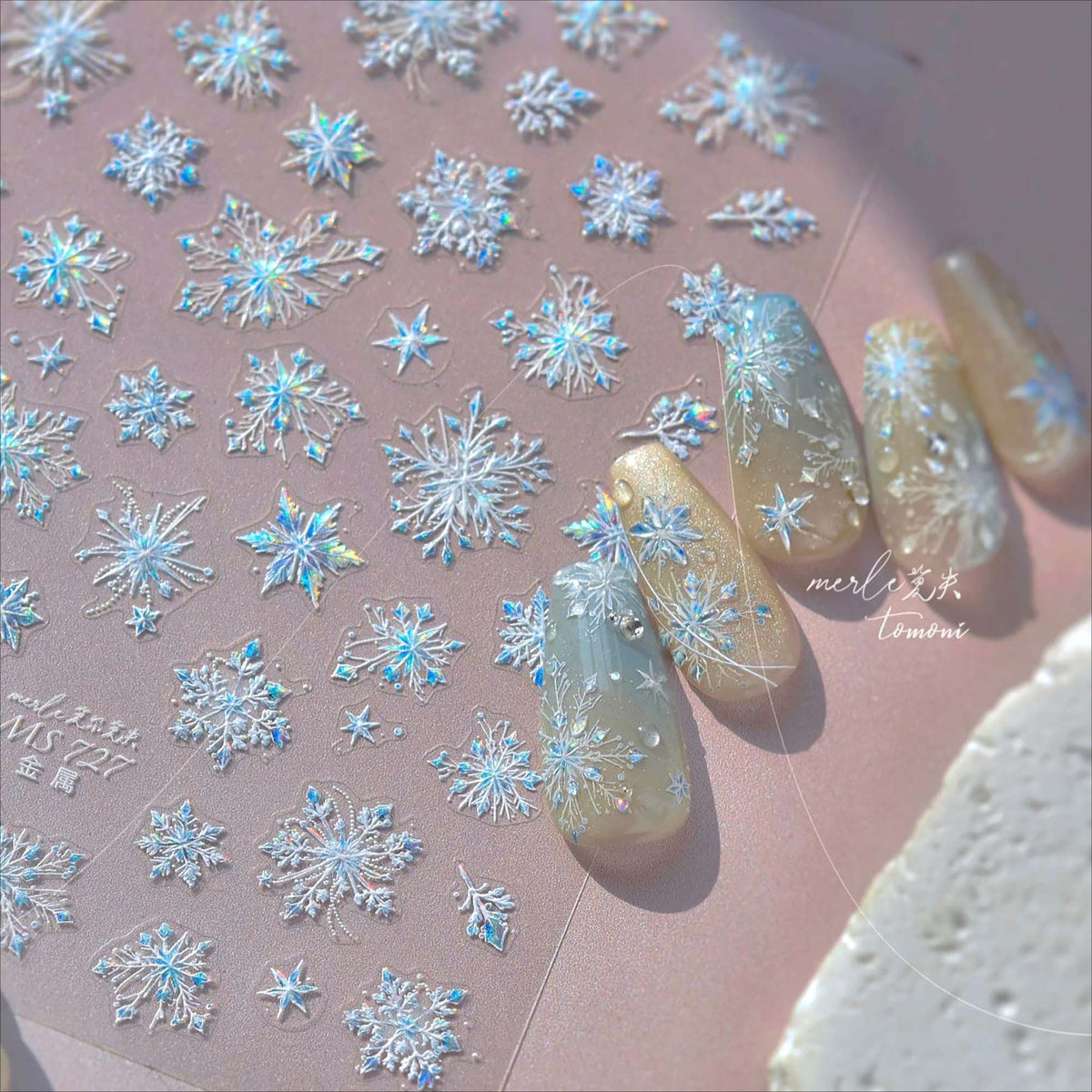 Nail Art Stickers Flying Snowflakes 50727