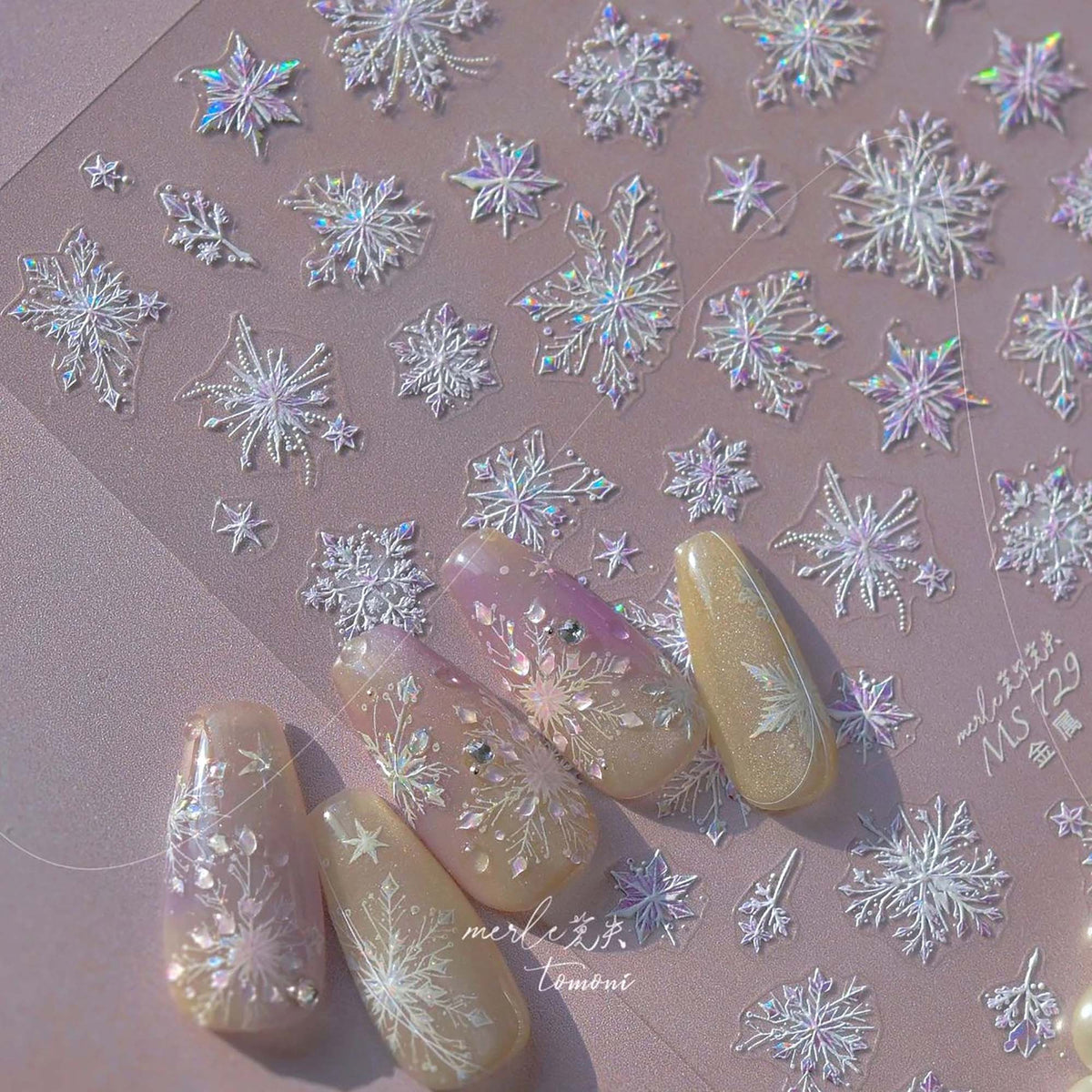Nail Art Stickers Flying Snowflakes 50729