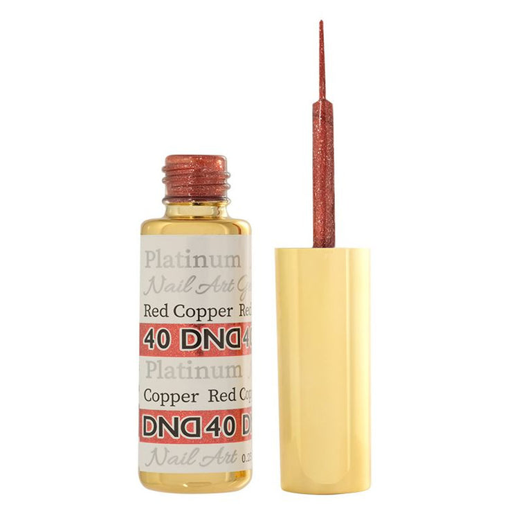 DND Nail Art Gel 0.25 fl oz/9 ml - Platinum Red Copper DND40