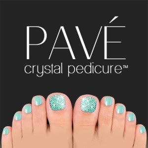 Pave Crystal Pedicure Mini Kit, 8pcs - Aquamarine