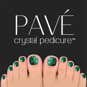 Pave Crystal Pedicure Mini Kit, 8pcs - Emerald