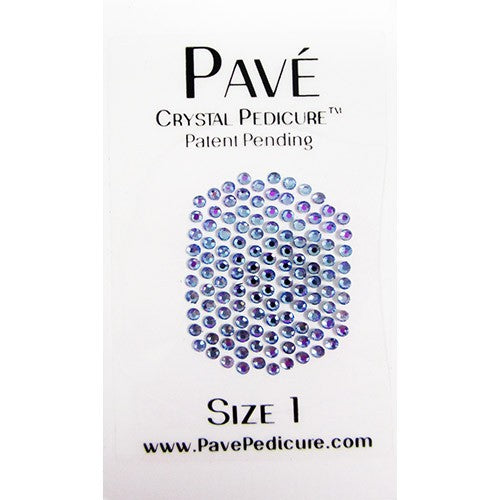 Pave Crystal Pedicure Mini Kit, 8pcs - Light Sapphire