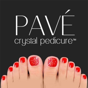 Pave Crystal Pedicure Mini Kit, 8pcs - Light Siam