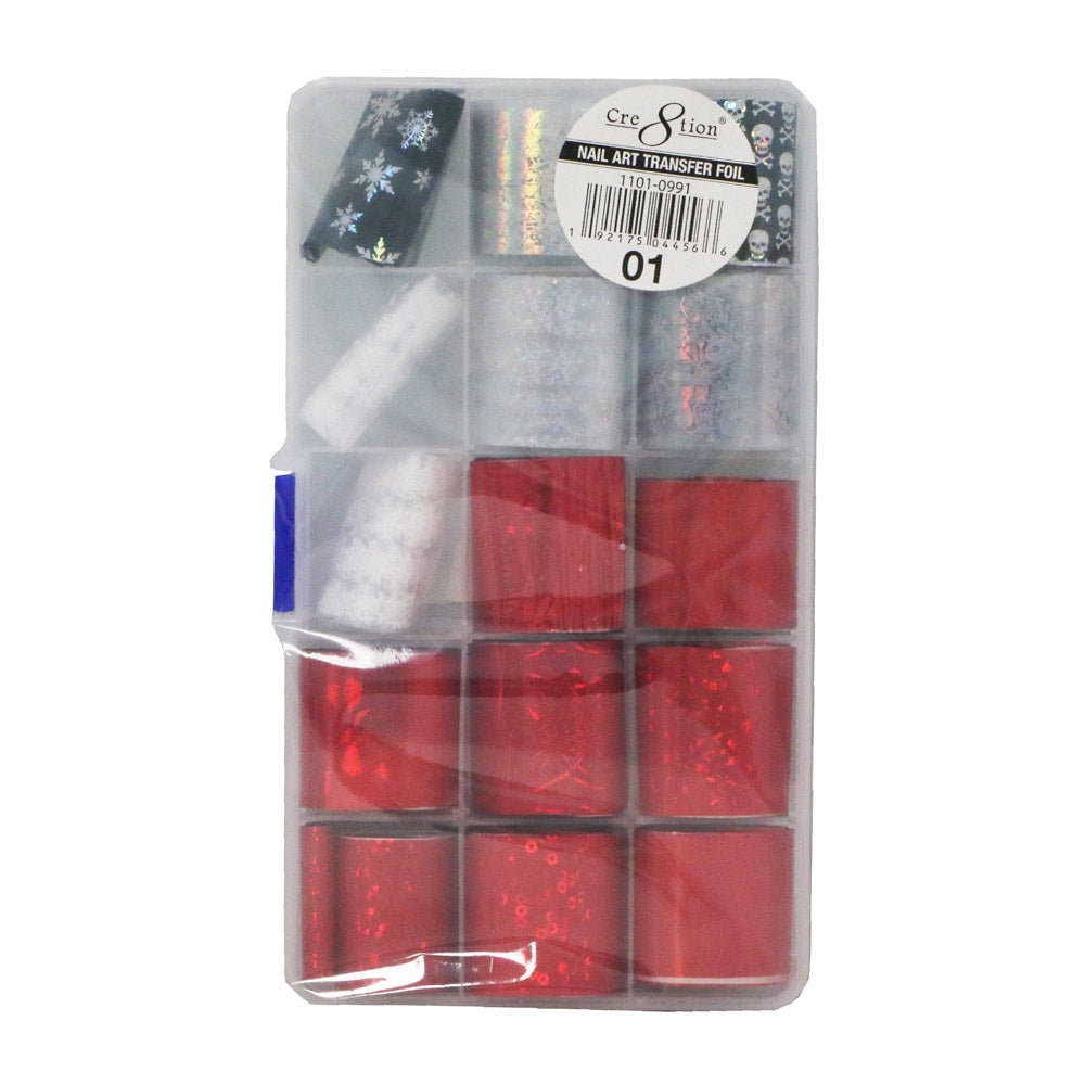 Cre8tion 15 Designs Nail Art Transfer Foil Col.01 #1101-0991