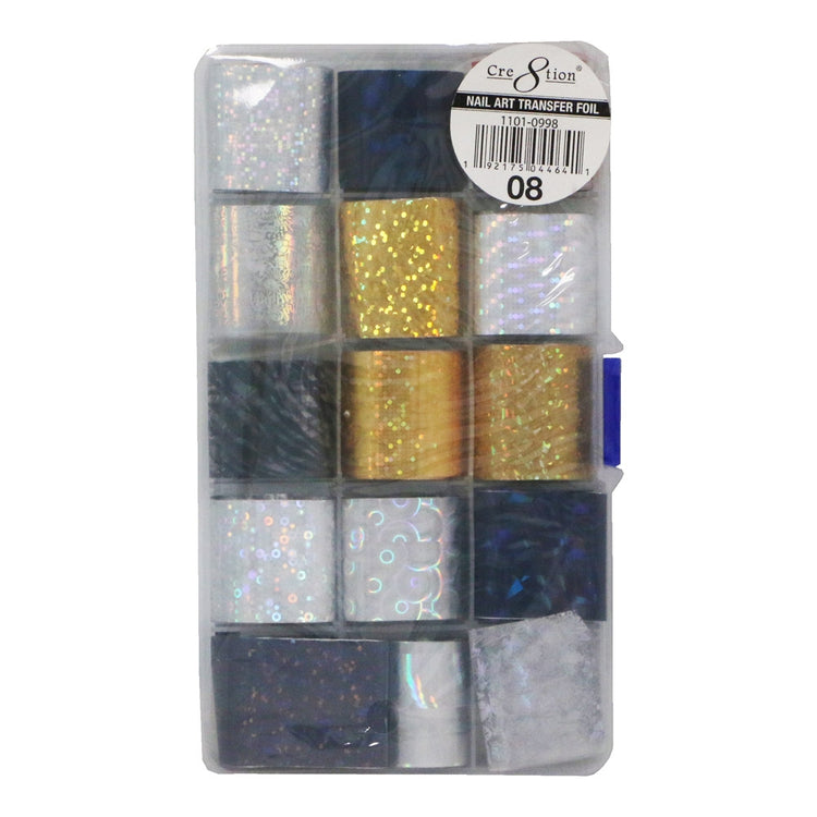 Cre8tion 15 Designs Nail Art Transfer Foil Col.08 #1101-0998