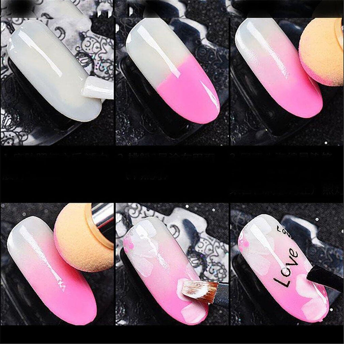 Nail Art Brush Replaceable Sponge Head Pink 49950