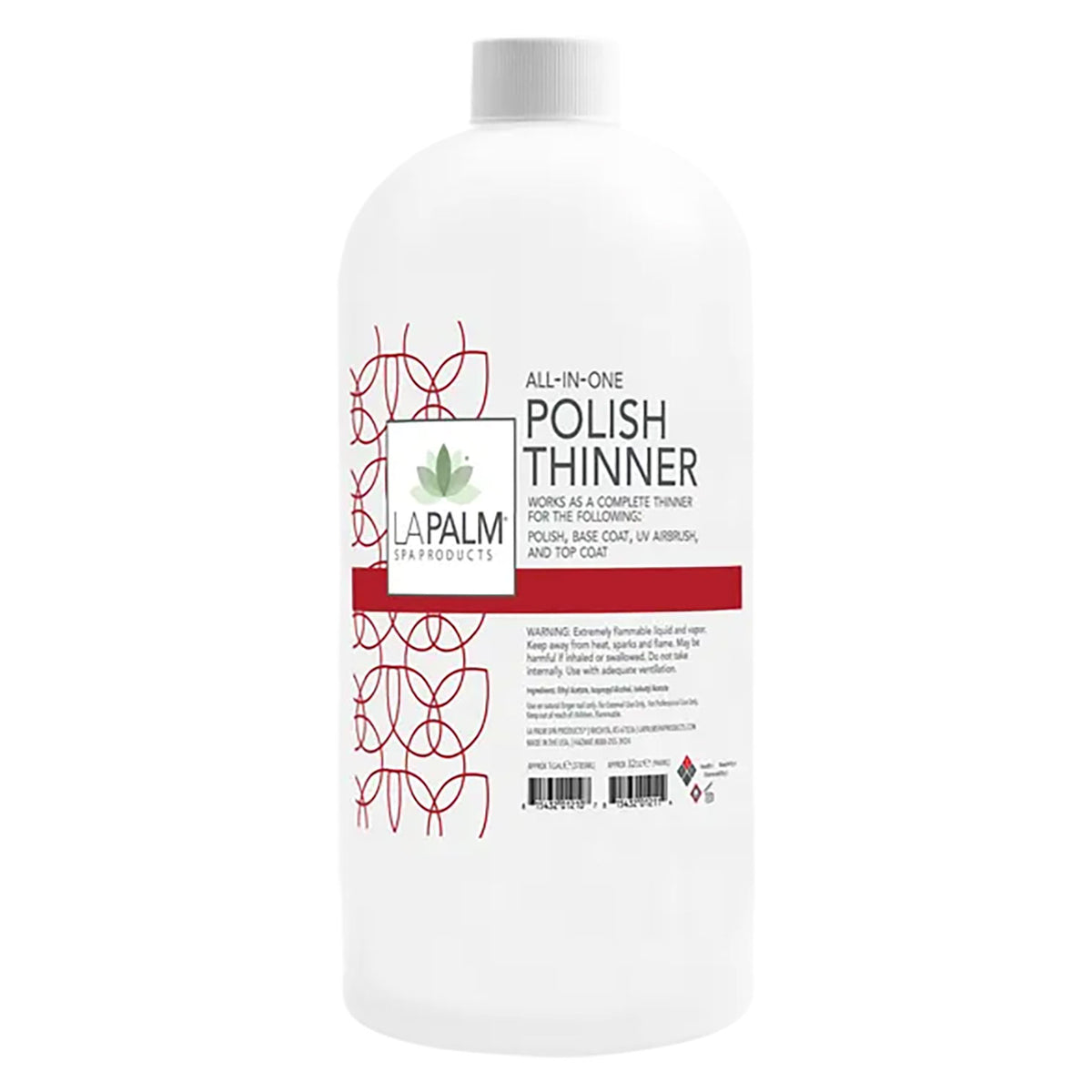 La Palm All-In-One Polish Thinner 32 fl.oz./946ml 01422