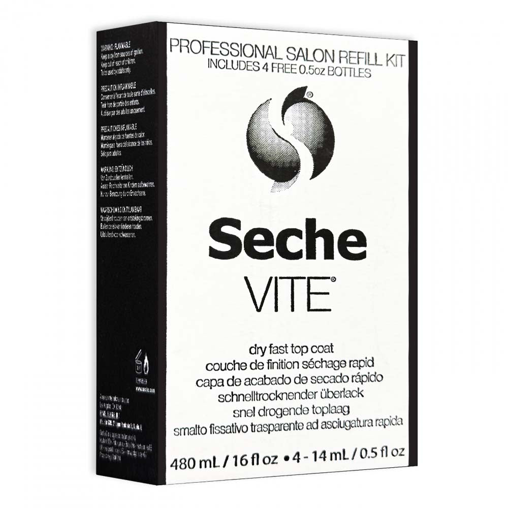 Seche Vite Dry Fast Top Coat Salon Refill Kit 16oz - 69939