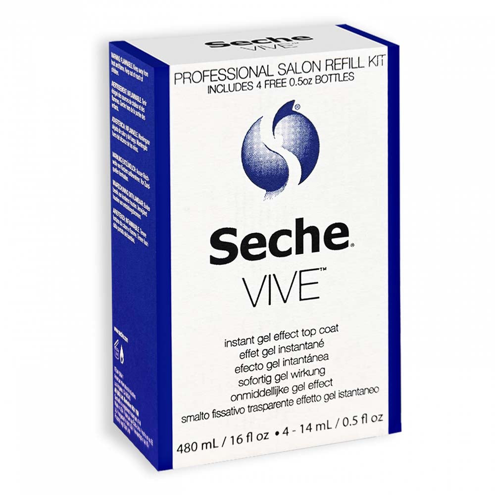 Seche Vive Gel Effect Top Coat Salon Refill Kit 16oz - 69941