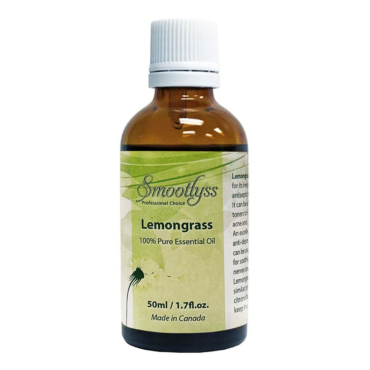 Smootlyss Lemongrass Essential Oil 50ml Made In Canada 00162