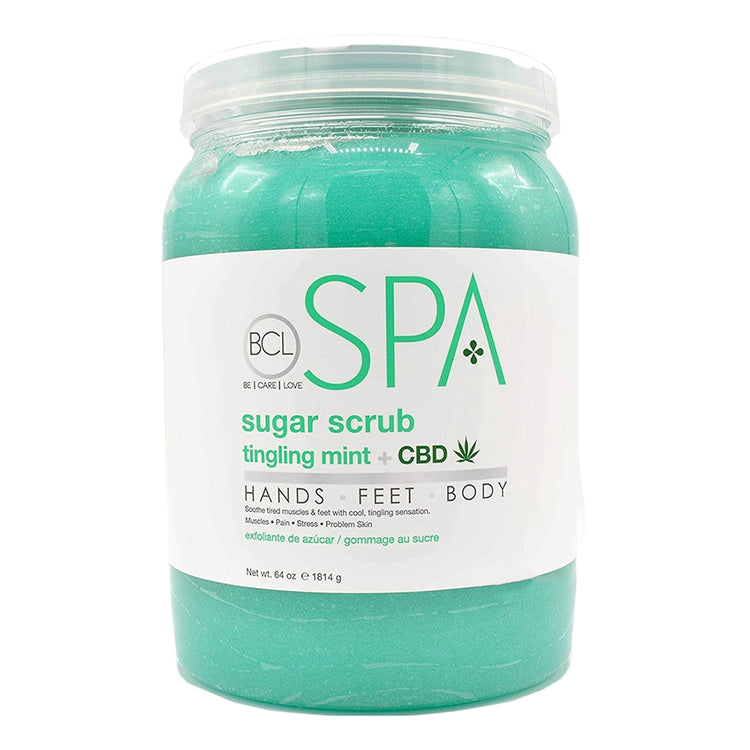 BCL SPA Sugar Scrub 64 oz - Tingling Mint + CBD SPA56102