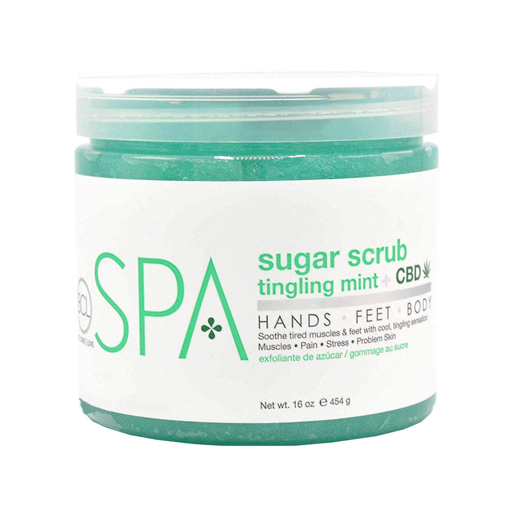 BCL SPA Sugar Scrub 16 oz - Tingling Mint + CBD SPA56112