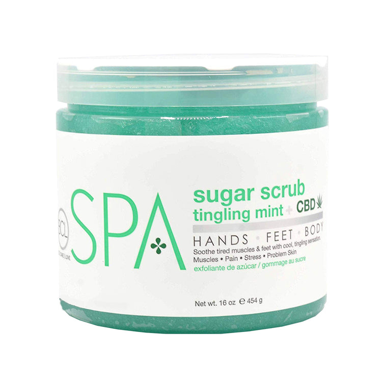 BCL SPA Sugar Scrub 16 oz - Tingling Mint + CBD SPA56112