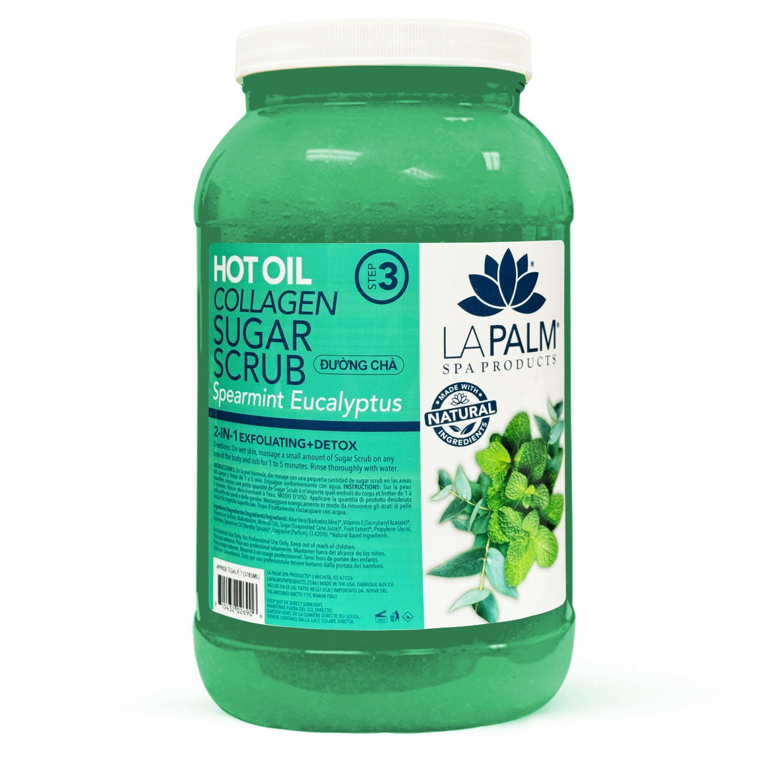 La Palm Hot Oil Sugar Scrub 1G - Spearmint Euca. LP181/02690