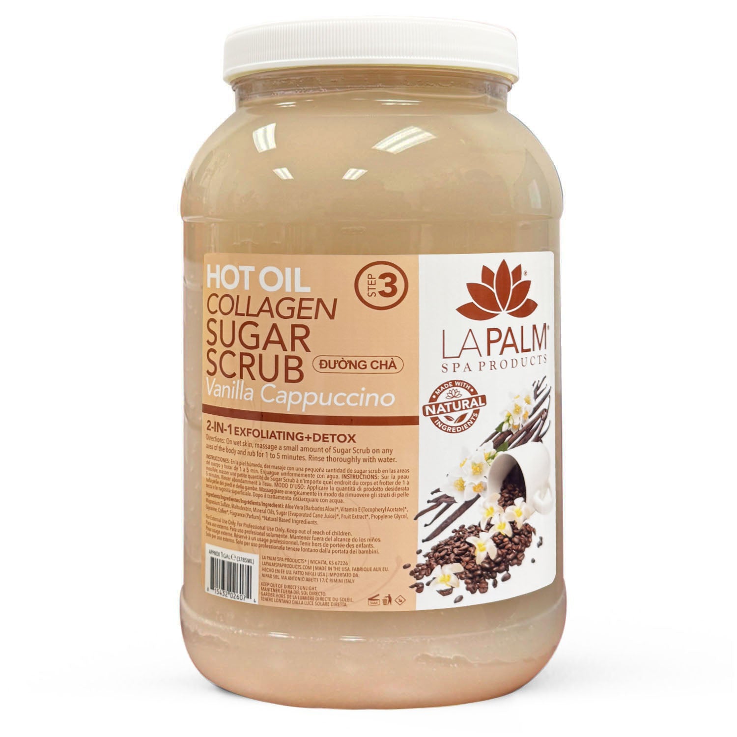 La Palm Hot Oil Sugar Scrub1G-Vanilla Cappuccino LP412/02607