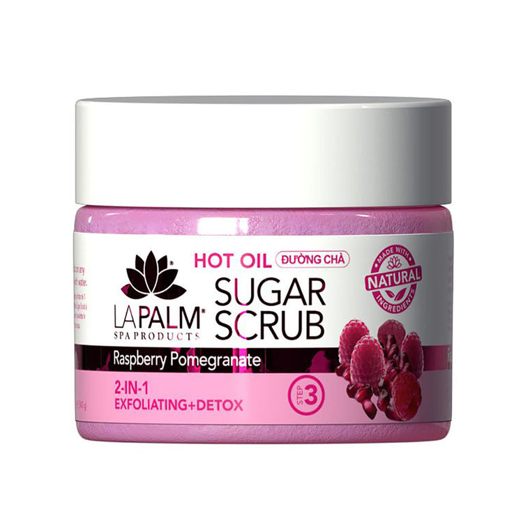 La Palm Sugar Scrub 12oz - Raspberry Pomegranate LP440 00281