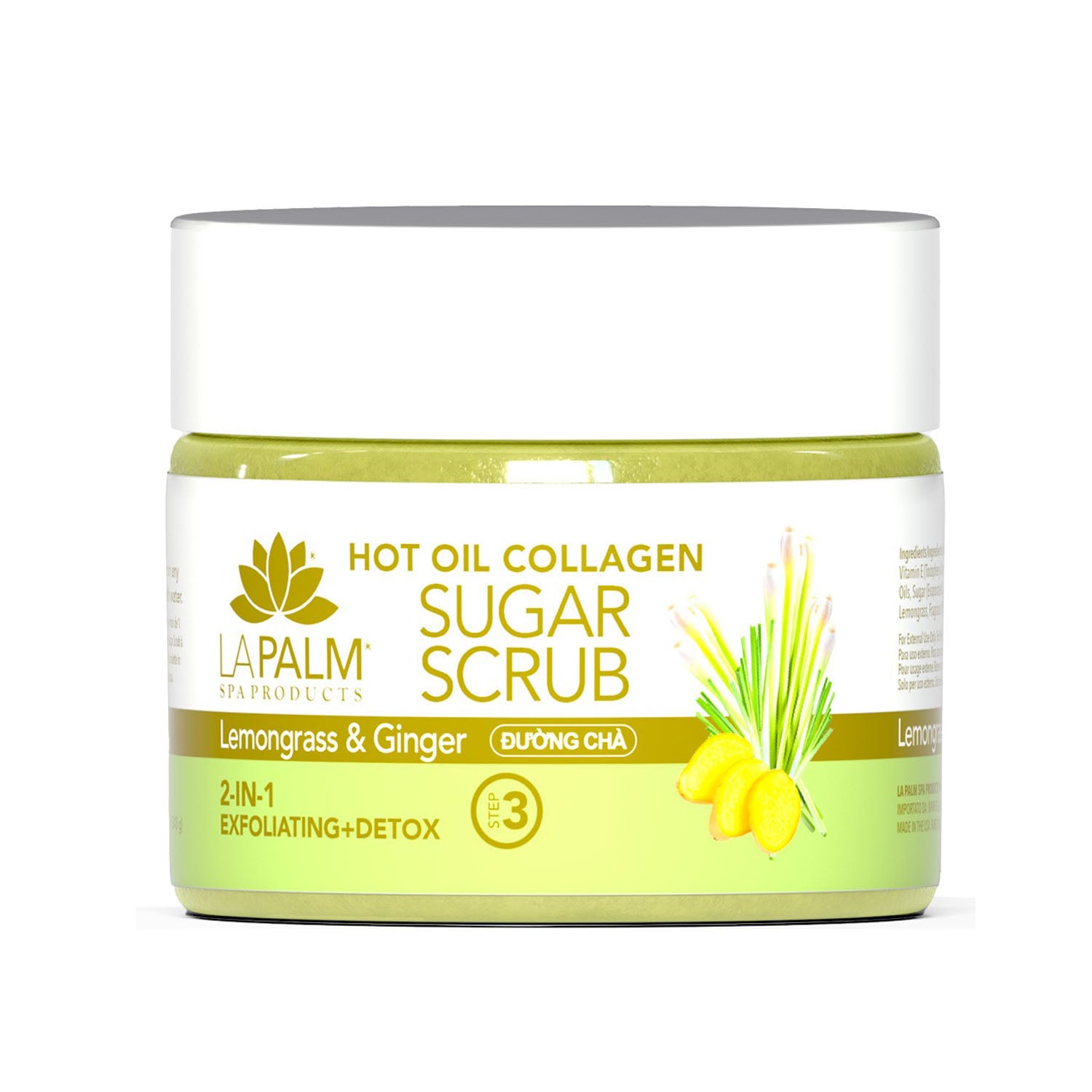 La Palm Sugar Scrub 12 oz -Lemongrass & Ginger LP577/00262