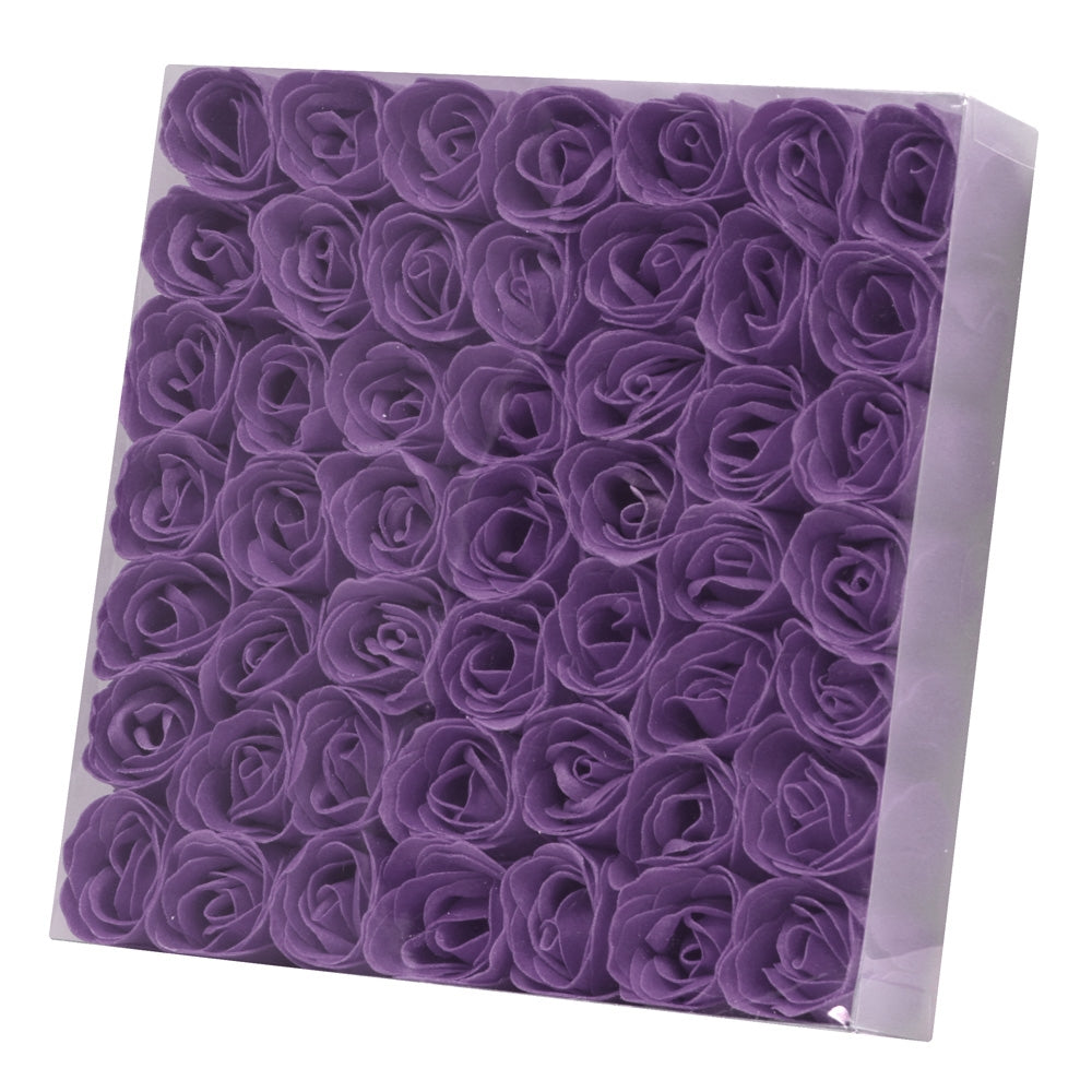 KM Nail Flower Soap Purple (49 Roses/Box) 49003