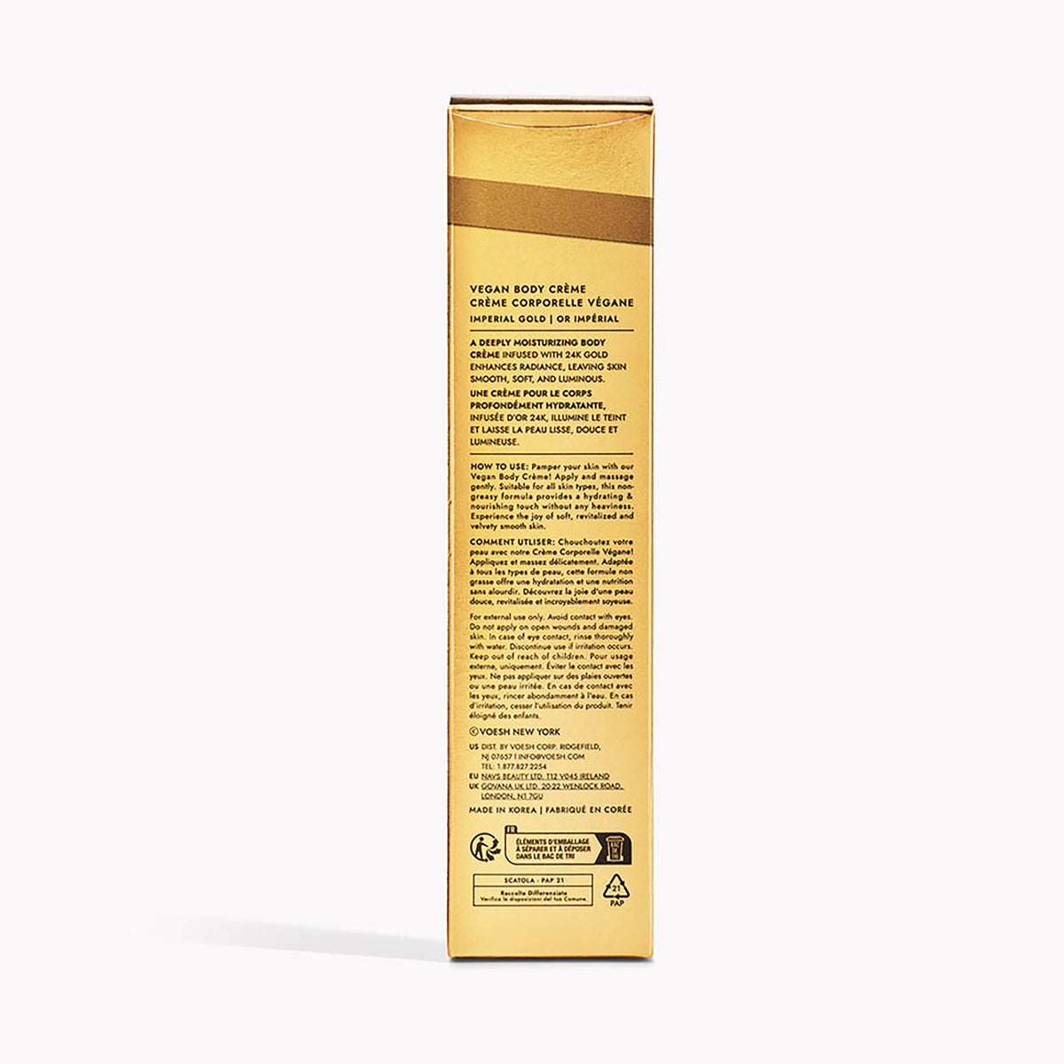 Voesh Vegan Body Crème Imperial 24k Gold 3 fl oz 26433