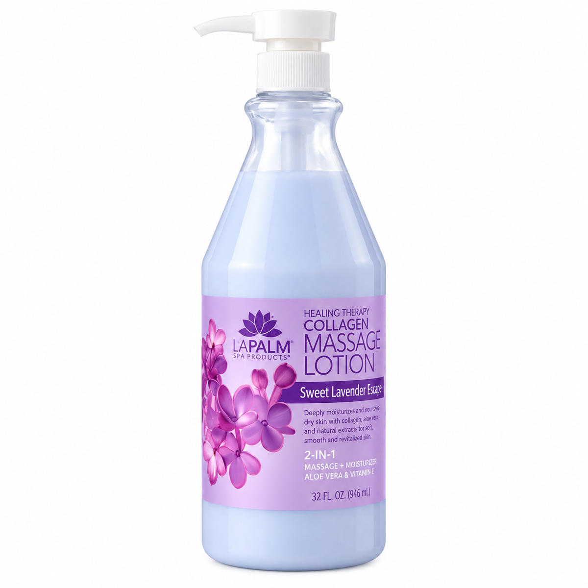 La Palm HT Lotion de massage 32 oz - Douces Rêves de Lavande LP096