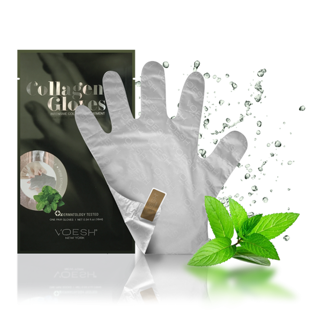Voesh Gants au collagène à la menthe poivrée 1 paire - VHM212PEP #02003