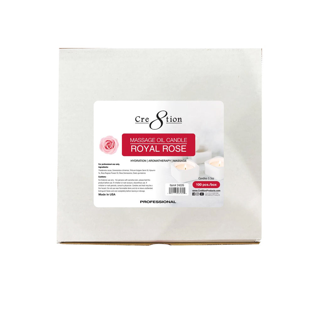 Cre8tion Massage Oil Candles 0.5oz 100pcs - Royal Rose 24026