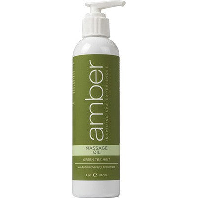 Amber Massage Oil 8 oz / 237ml - Green Tea Mint #75426