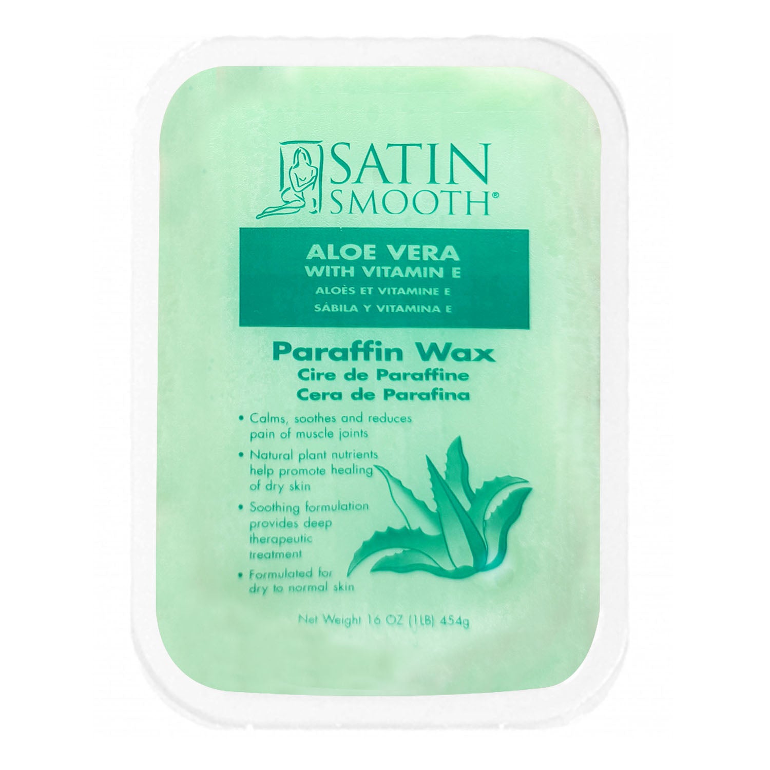 Satin Smooth Aloe Vera Paraffin Wax 16 oz SSPB10AVC #09535