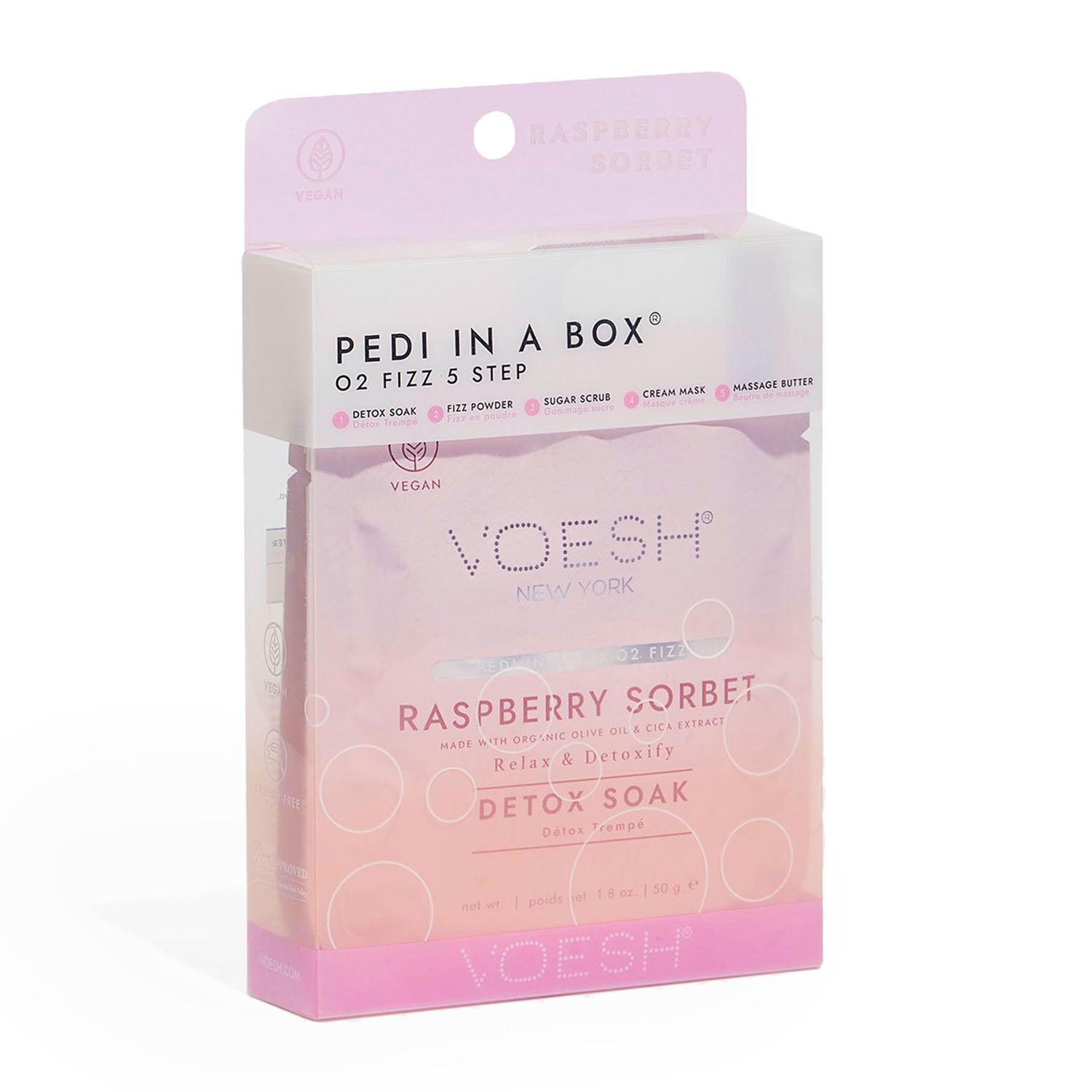 Voesh Pedi In A Box O2 Fizz 5 Step RaspberrySorbet VPC508RBS
