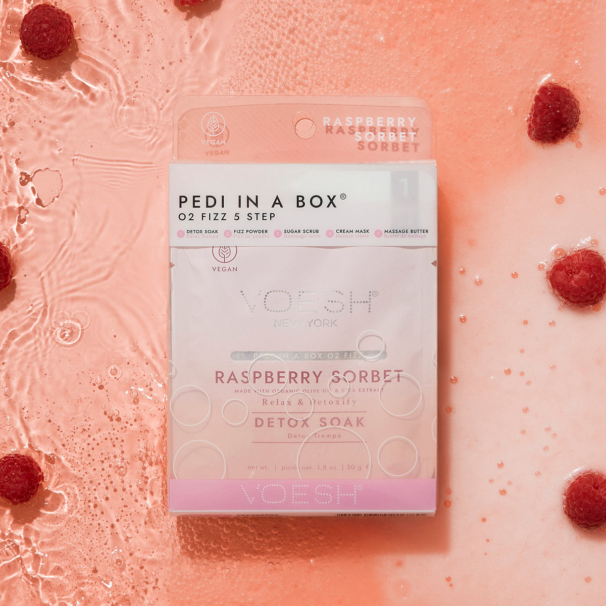 Voesh Pedi In A Box O2 Fizz 5 Bước RaspberrySorbet VPC508RBS