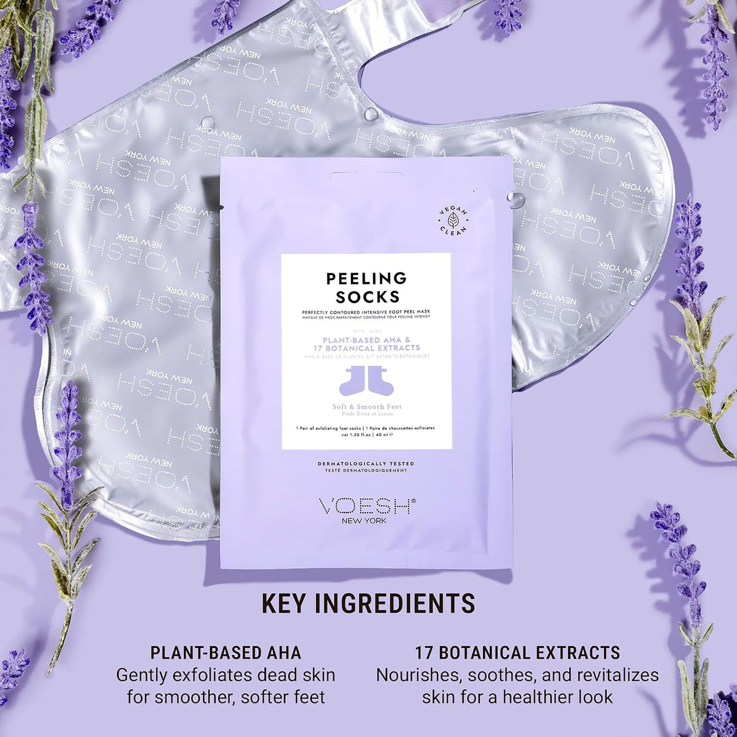 Voesh Peeling Socks W/Botanical Extracts VFP101LVR/02043
