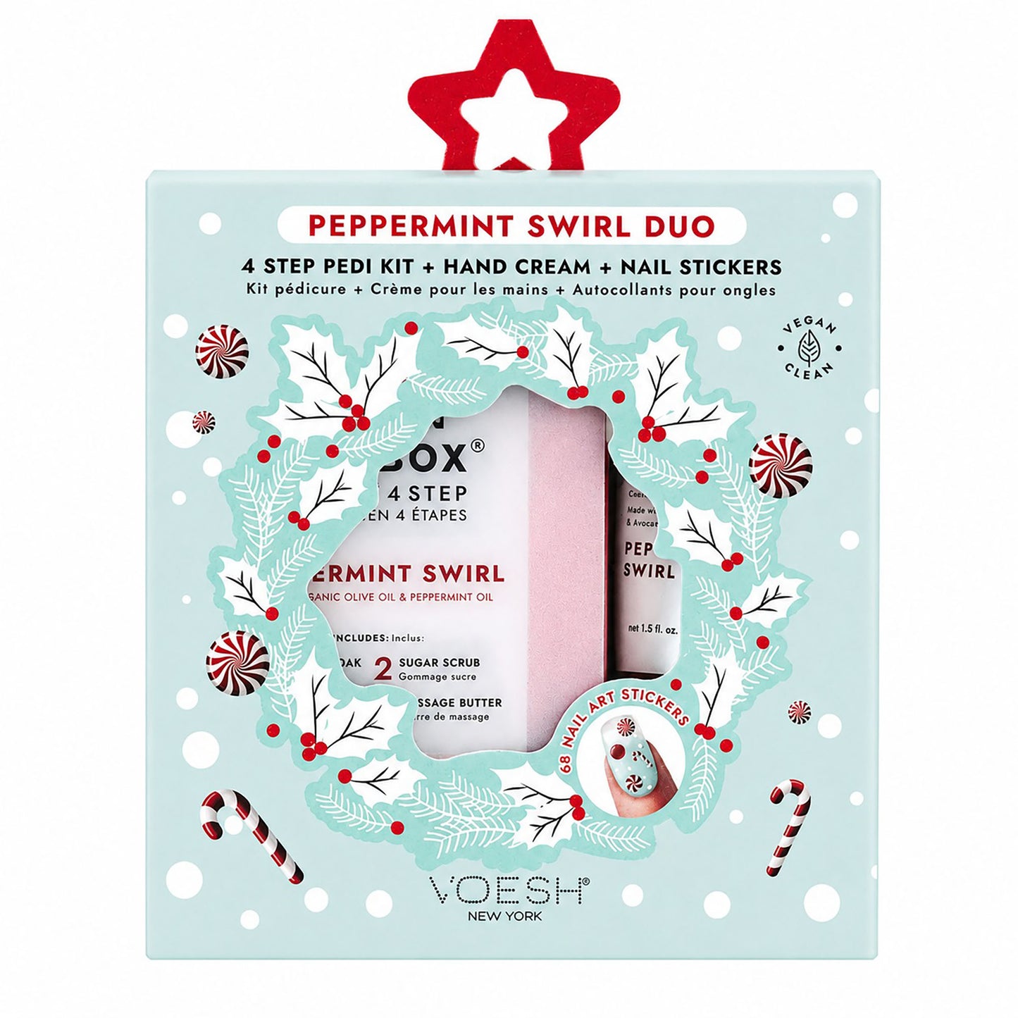 Voesh Peppermint Swirl DUO With NailStickers VSC001PEP 02153