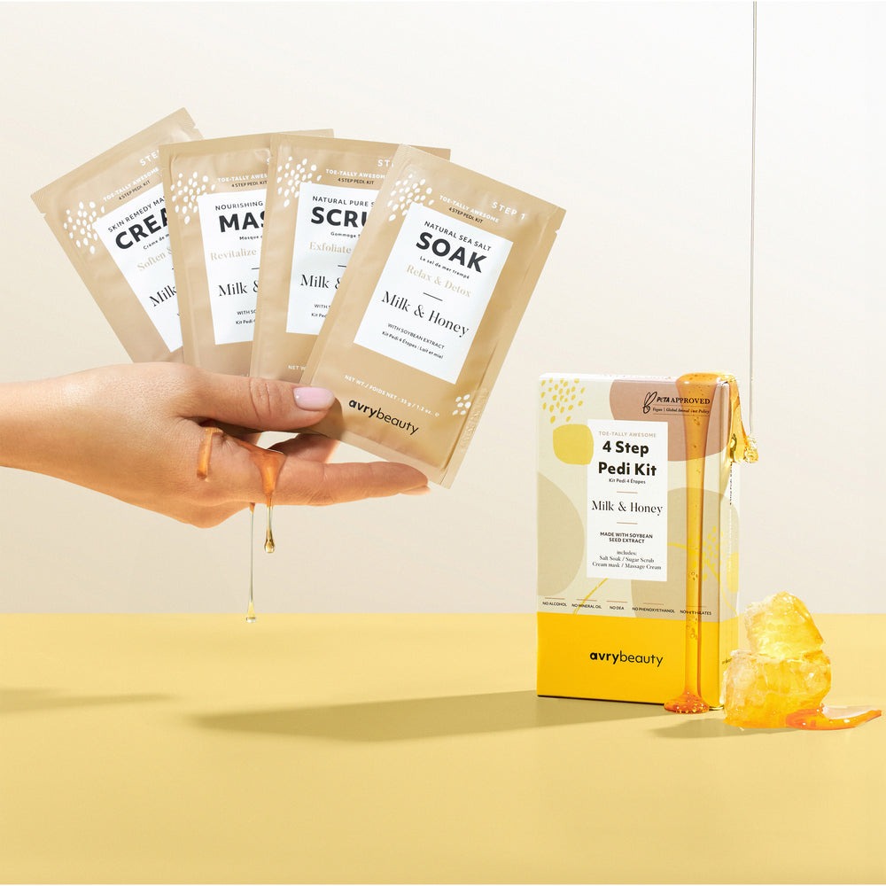 AvryBeauty 4 Step Spa Pedi Kit Milk & Honey AB115MKHN 05069