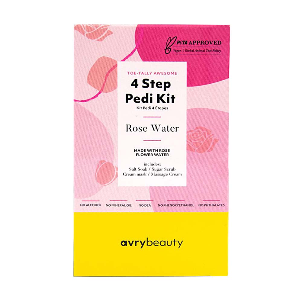 AvryBeauty 4 Step Spa Pedi Kit Rose Water AB115RSWT 05076