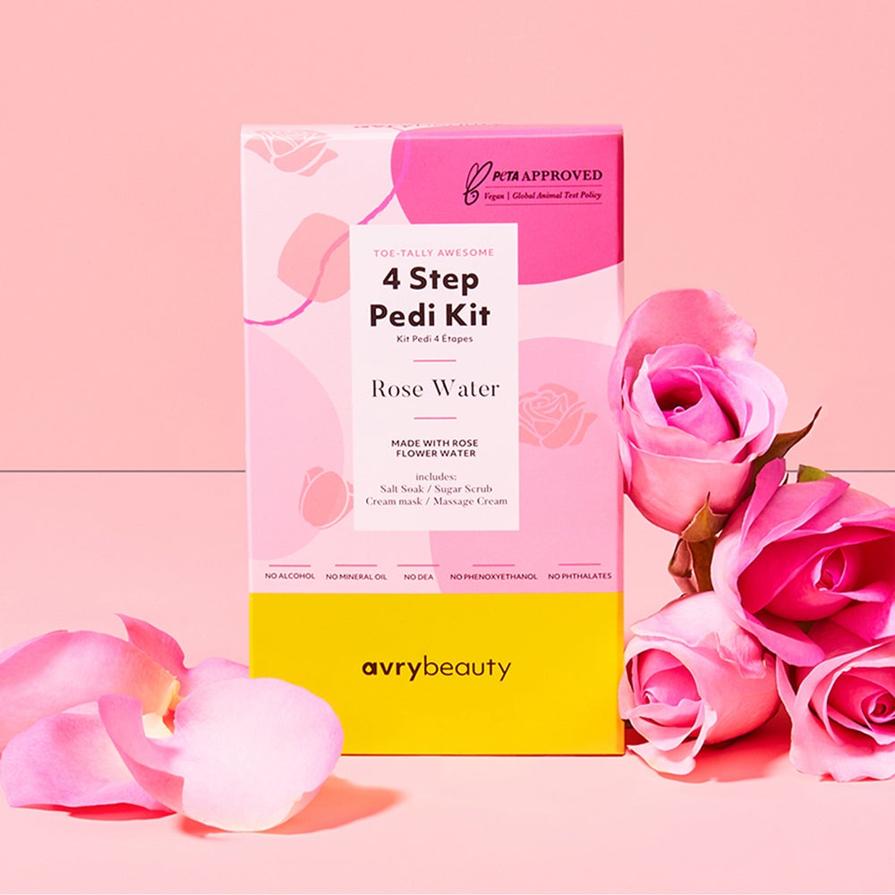 AvryBeauty 4 Step Spa Pedi Kit Rose Water AB115RSWT 05076