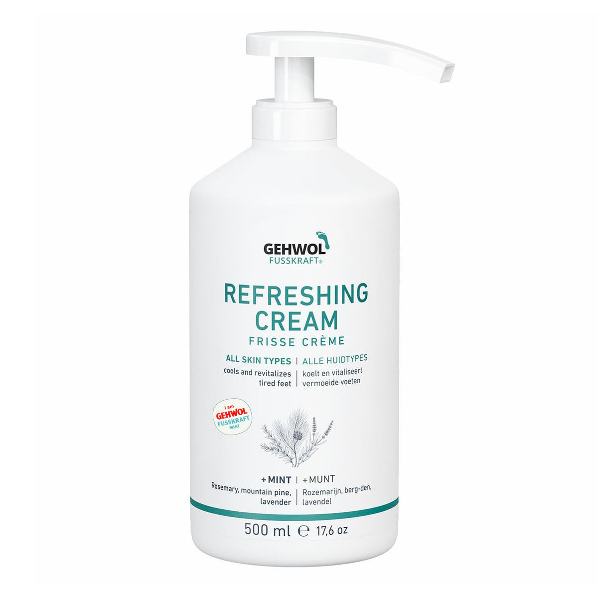 Gehwol Fusskraft Crème Rafraîchissante Menthe 500 ml GE161041101