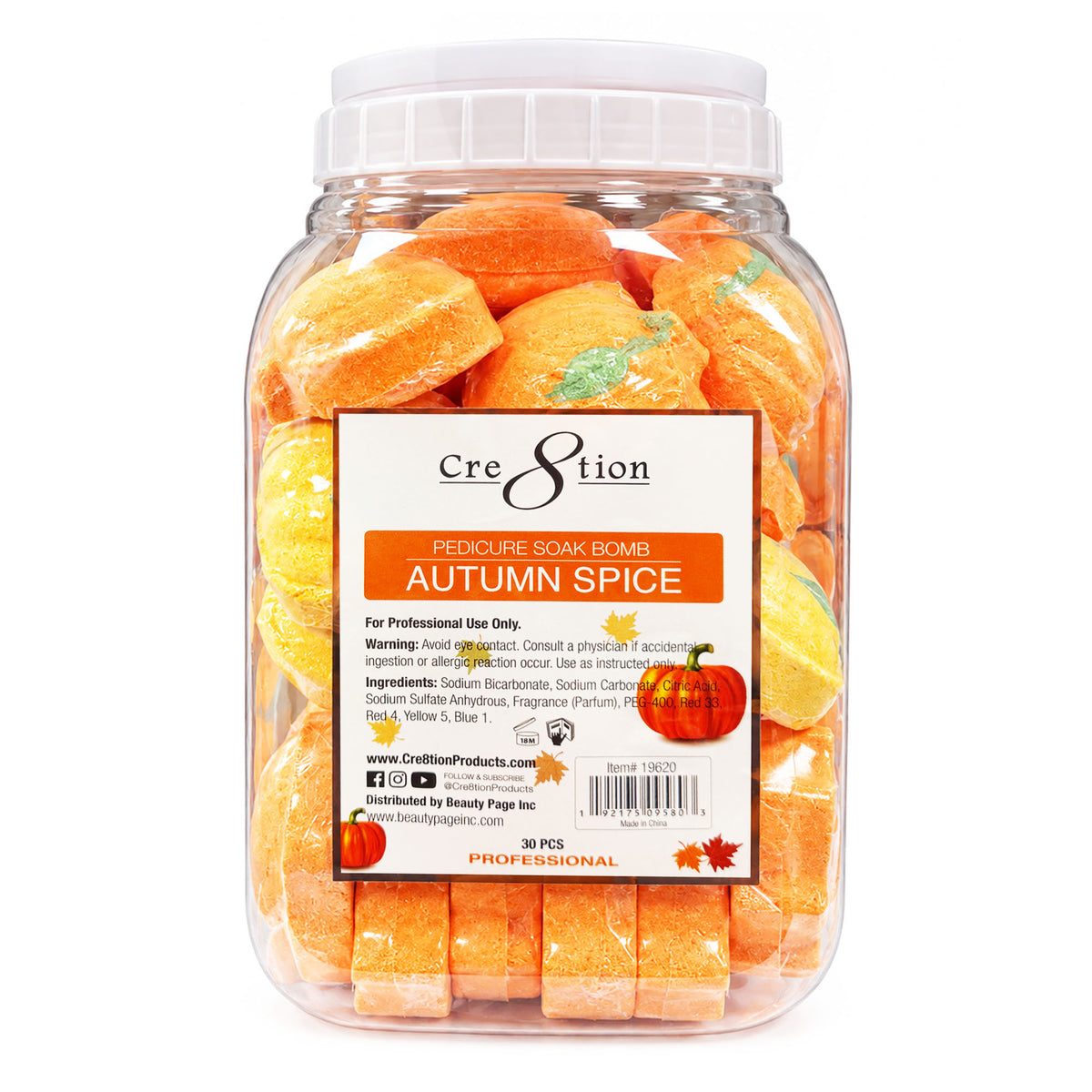 Cre8tion Pedicure Soak Bomb 30 pcs - Autumn Spice 19620