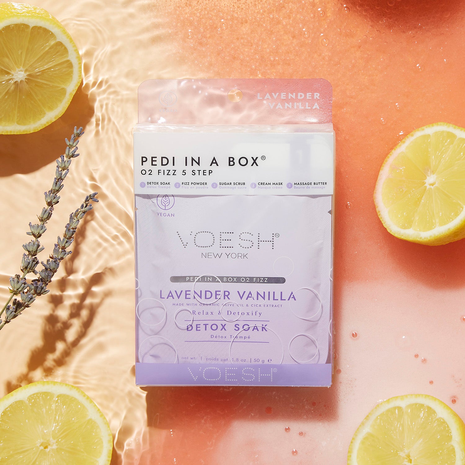 Voesh Pedi In A Box O2 Fizz 5 Step Lavender Vanill VPC508LVR