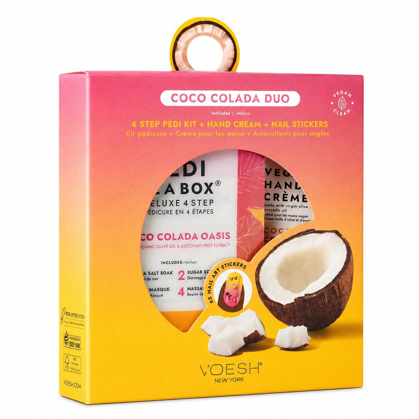 Voesh Pedi In A Box Deluxe 4 Steps Coco Colada Duo VSC001COL