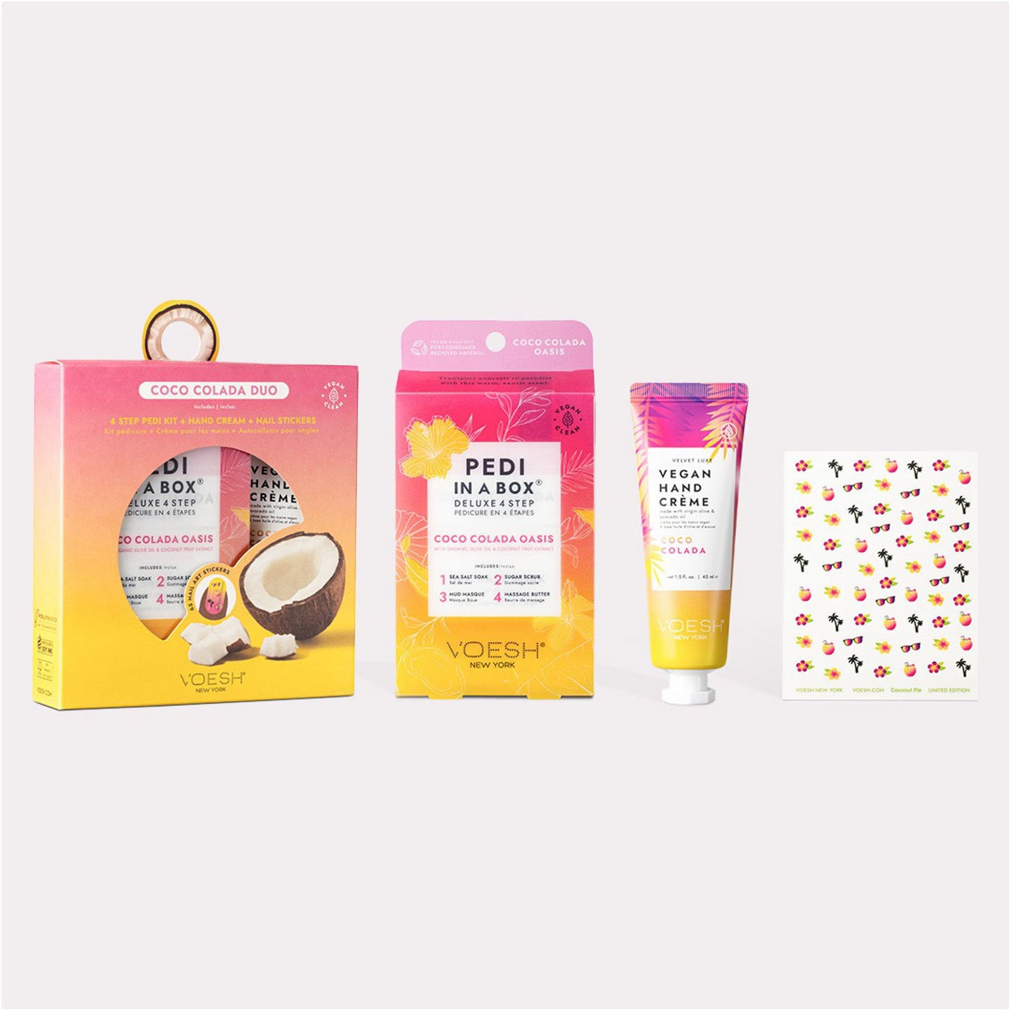 Voesh Pedi In A Box Deluxe 4 Steps Coco Colada Duo VSC001COL