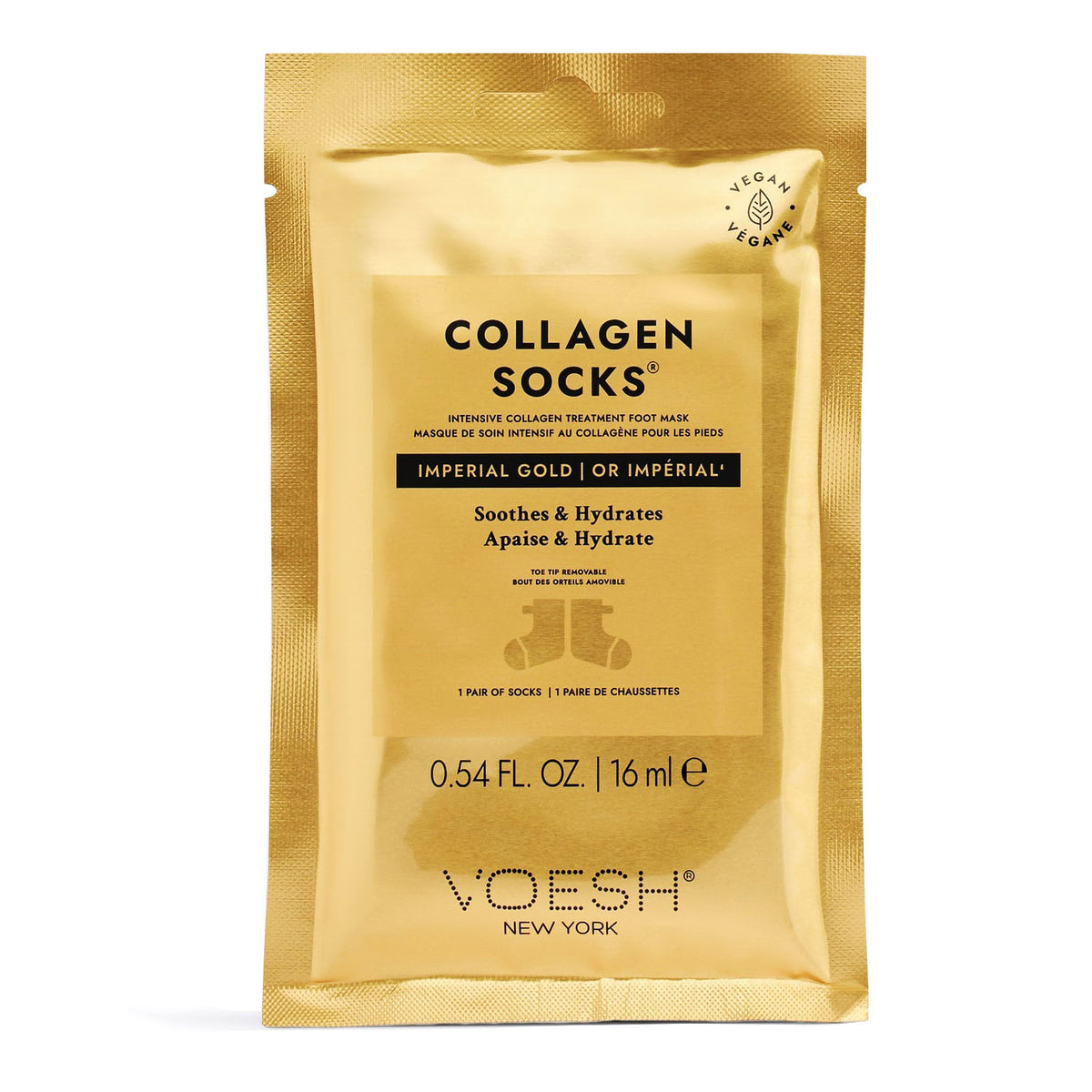 Voesh Chaussettes au Collagène Or Impérial VFM212GLD 24491
