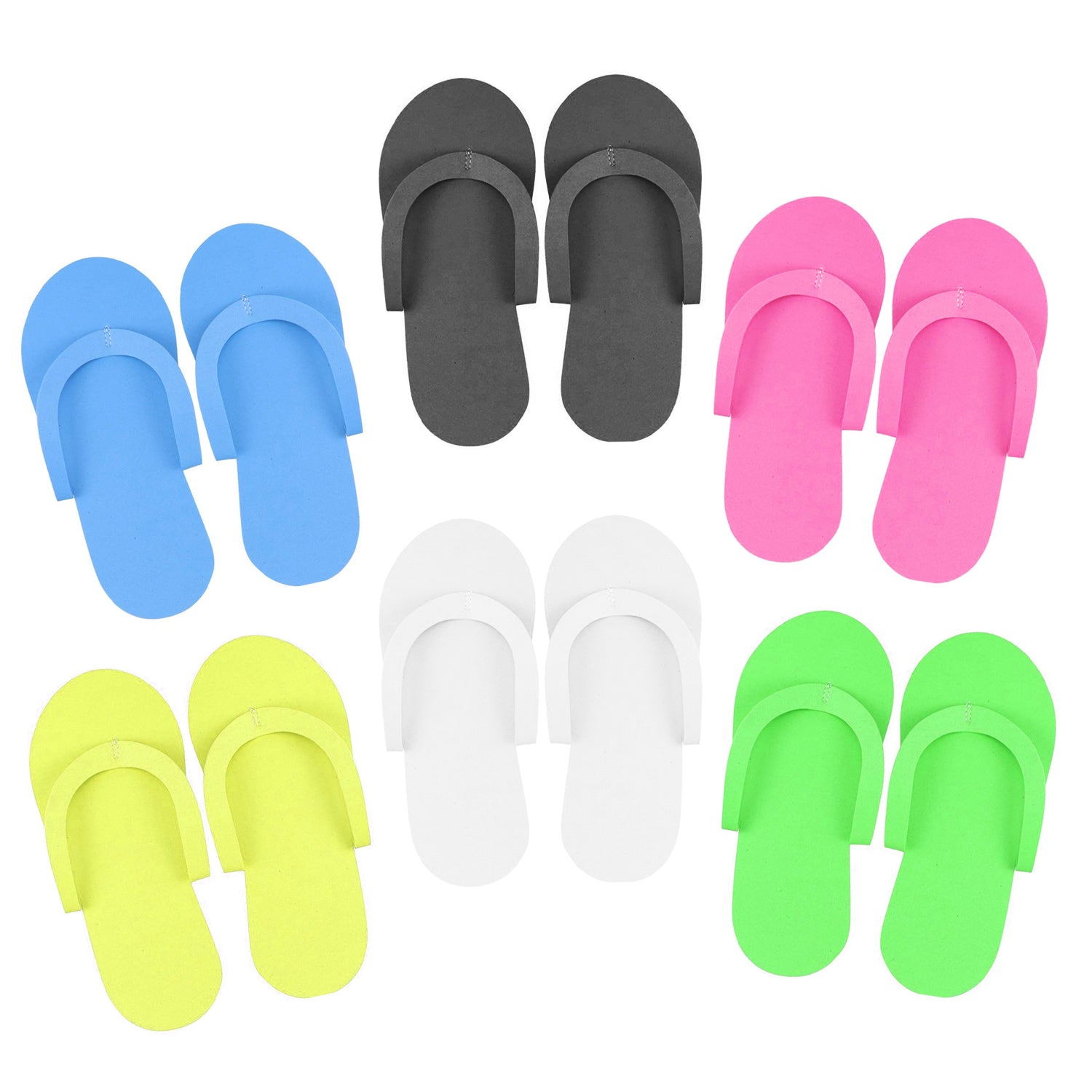 CarePro Disposable Foam Thong Slippers12pairs Mix 26430