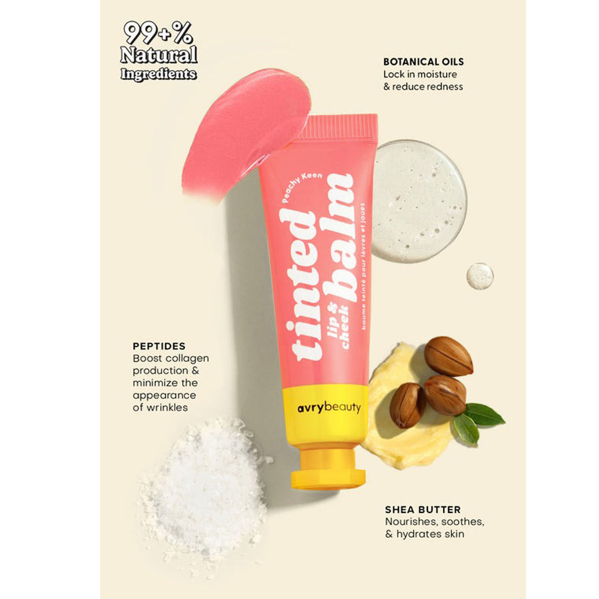 Son Dưỡng Có Màu Dùng Cho Môi & Má AvryBeauty 10ml Tông Màu Peachy Keen AL031PCK