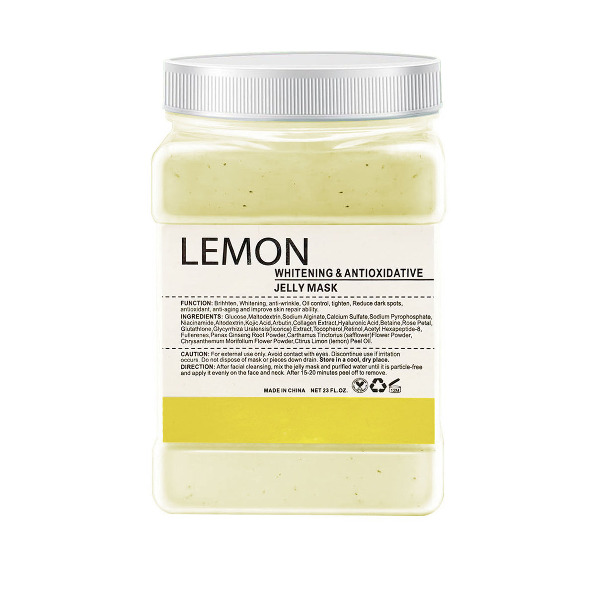 Poudre de masque en gelée éclaircissant et antioxydant au citron 650g 09564