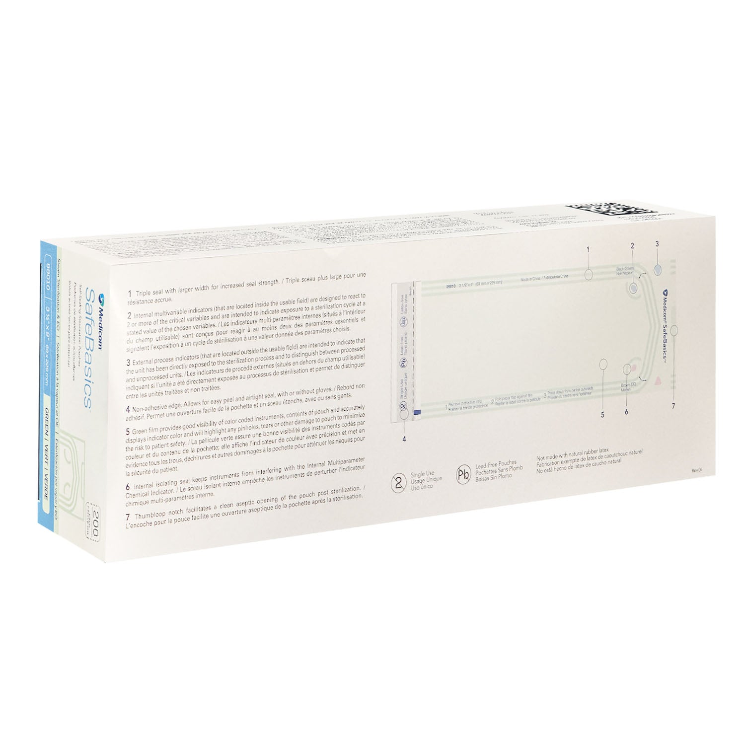 Medicom SafeBasic Sterilization Pouches 3.5"x9" 99010