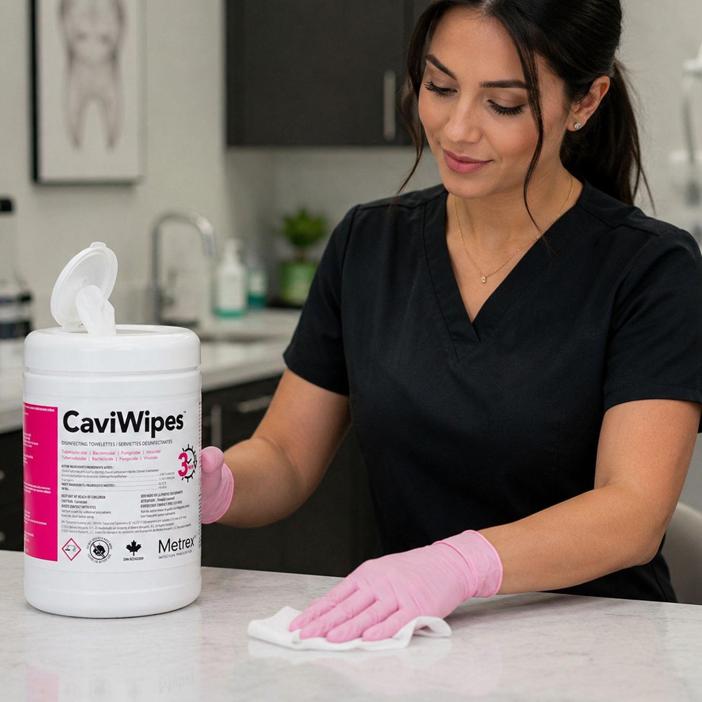 Metrex CaviWipes 160 Pre-Saturated Towelettes 6"x6.75" 51000